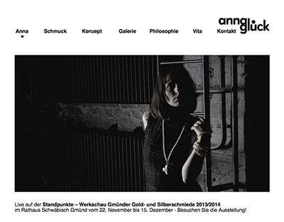 Screenshot der Webseite von Schmuckdesign Anna Glück