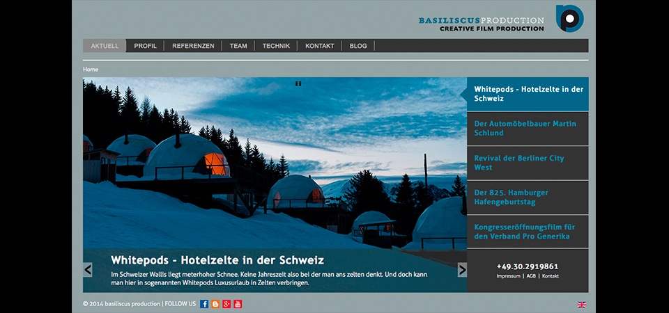 Screenshot der Webeite basiliscus.net